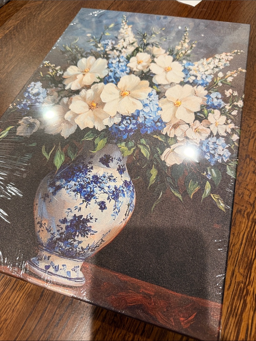 Floral Blue & White Vase Canvas Wall Art - Home Accents 12” x 18” - Picture 4 of 4